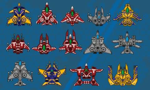 Space Ship Set 1 Stock Illustration