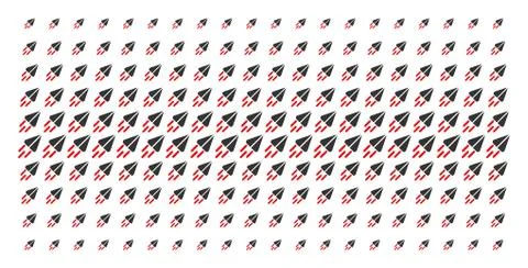 Space Ship Shape Halftone Pattern 스톡 일러스트