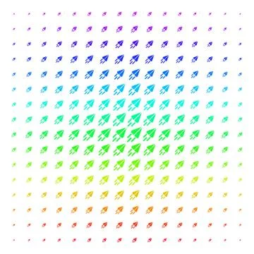 Space Ship Shape halftone Spectrum pattern Stock Illustration
