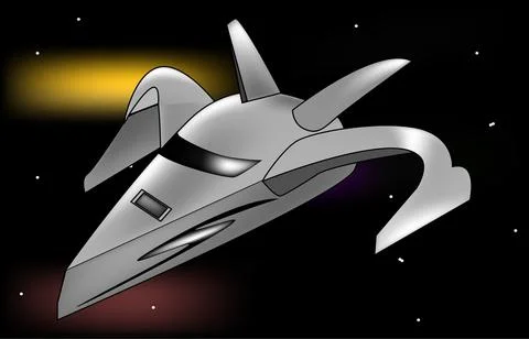 Space ship in the space. Stock Illustration