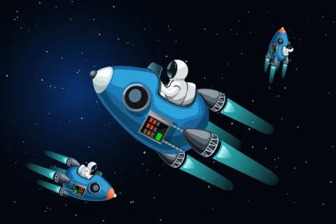 Space ships in deep space Stock Illustration