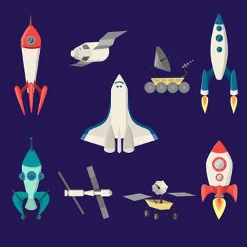 Space ships set. Stock Illustration