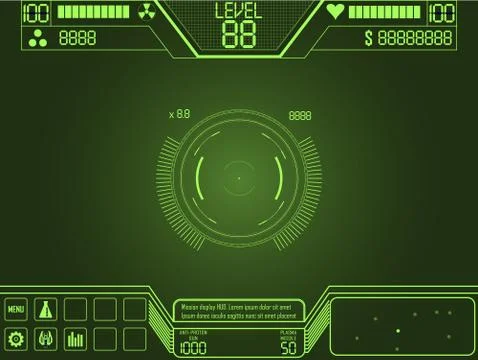 Space shooter game ui Stock Illustration