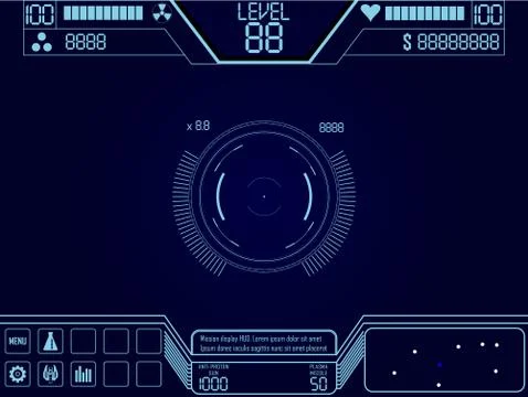 Space shooter game ui Stock Illustration