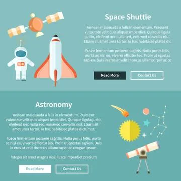 Space Shuttle and Astronomy Web Page Stock Illustration