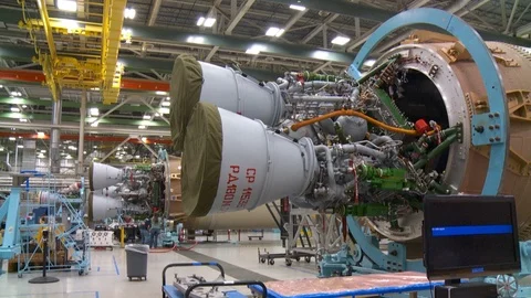 Space shuttle and rockets at United Launch Alliance Video stock 100172983