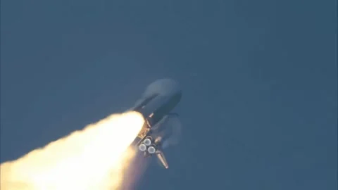 Space Shuttle ascending through the sky. Stock Footage 328990882