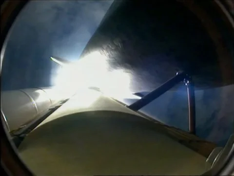 Space Shuttle Ascent: External Tank Mounted Camera View Stock Footage 339275011