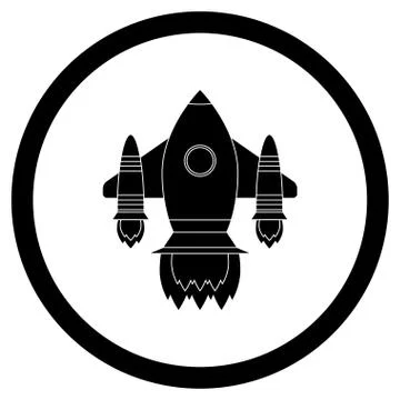 Space shuttle black icon Stock Illustration