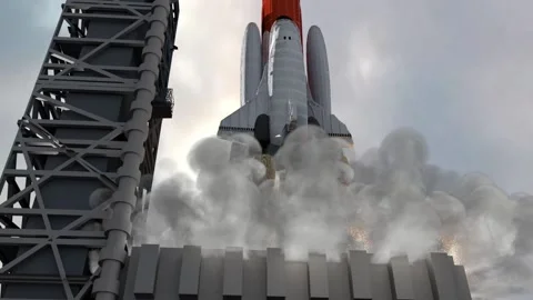 SPACE SHUTTLE BLAST OFF Stockbeeldmateriaal 134197944