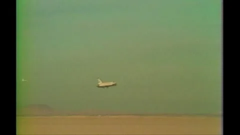 Space Shuttle Colombia STS-9 landing at Edwards Air Force Base, Runway 17 Stock Footage 270936844