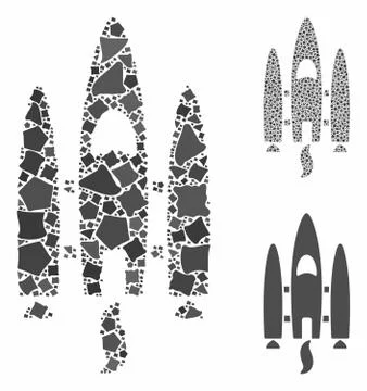 Space shuttle Composition Icon of Rough Pieces Stockillustratie