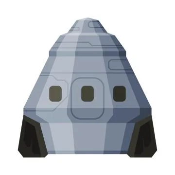 Space Shuttle, Cosmos Exploration, Astronautics and Space Technology Theme Flat Stock Illustration