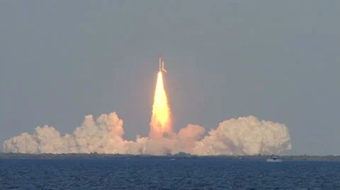 Space Shuttle Discovery Final Launch 2-24-2011 4:50PM Stock Footage