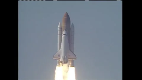 Space shuttle Discovery launching from Cape Canaveral with John Glenn onboard Stock Footage 262065019