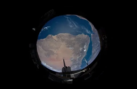 Space Shuttle Discovery over Earth from the International Space Station Stock Footage 261160144