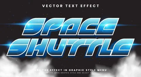 Space shuttle editable text effect Template Stock Illustration