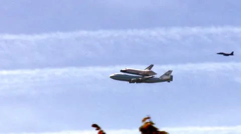 Space Shuttle Endeavor Flies over the San Francisco Bay Area Stock Footage