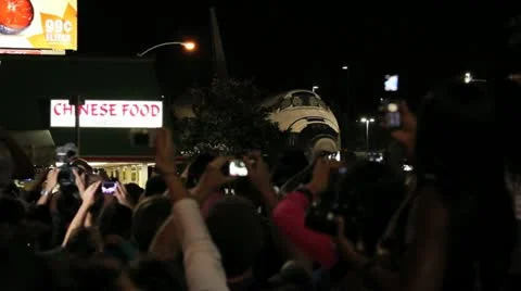 Space Shuttle Endeavor at Night Video stock 12555979