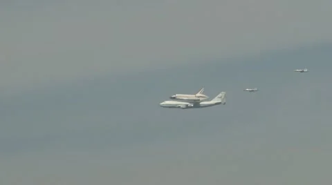 Space Shuttle Endeavour final flight over L.A. Stock Footage 12139373