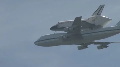 Space Shuttle Endeavour final flight over L.A. Stock Footage 12139389