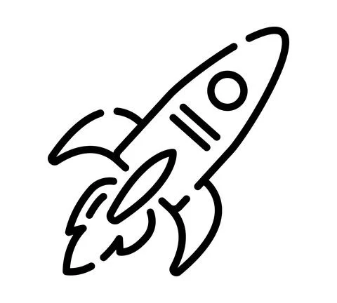 Space shuttle flat icon. Pictogram for web. Line stroke. Rocket isolated on w Stock Illustration