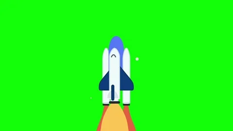 Space shuttle flying on green screen animation (Chroma key) 스톡 동영상 312422949