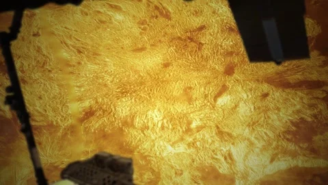 Space Shuttle Flying Low over Venus Atmosphere Stock Footage 256975740