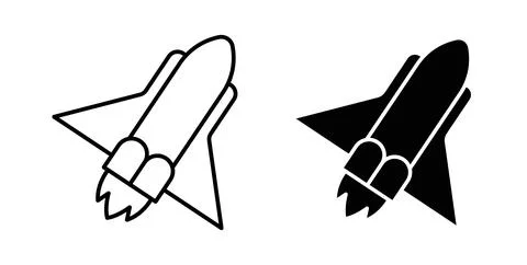 Space shuttle icon Illustration designs pack for Web Illustrazione stock