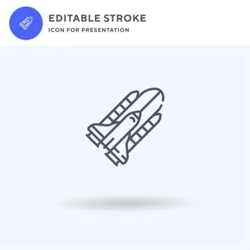 Space Shuttle icon vector, filled flat sign, solid pictogram isolated on white Ilustración de archivo