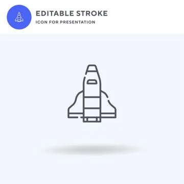 Space Shuttle icon vector, filled flat sign, solid pictogram isolated on white Ilustración de archivo