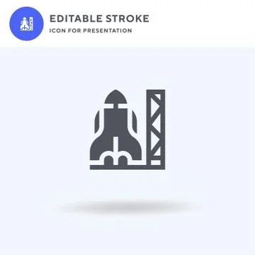 Space Shuttle icon vector, filled flat sign, solid pictogram isolated on white Ilustración de archivo