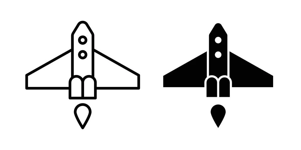 Space shuttle icon vector, symbol, logo illustrations Stock Illustration