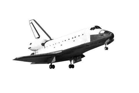 Space Shuttle isolated on white background with clipping path. Elements of th Stock Photos