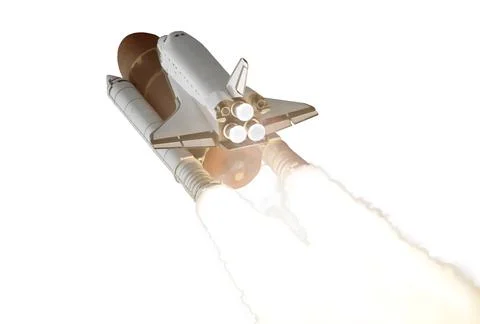 Space Shuttle isolated on white background with clipping path. Elements of th Stock Photos