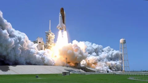 Space Shuttle Launch Animation Elements Furnished with NASA Images Stock Footage