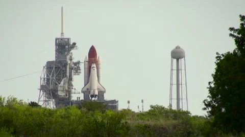 Space Shuttle Launch blasting off STS Stock Footage 64219302