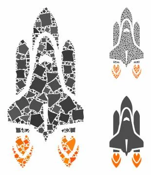 Space shuttle launch Composition Icon of Rough Parts Stockillustratie