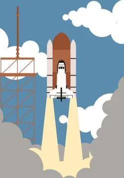 Space shuttle launch Stock Illustration