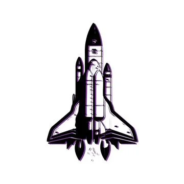 Space Shuttle Launch Illustration. Concept of innovation, technology, and e.. Stock Illustration