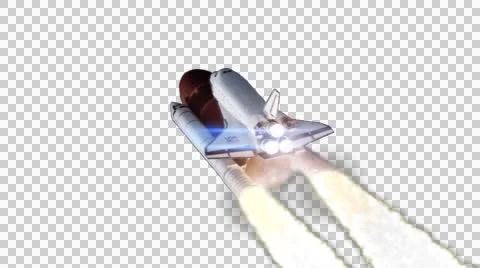 Space shuttle launch loopable with alpha transparent Stock Footage 44216377