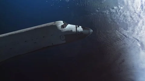 The space shuttle. Launch into orbit. Close-up. Sunlight. Stock Footage 251905815