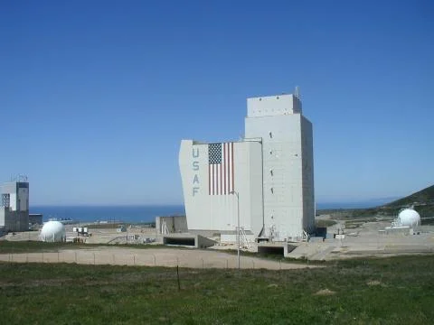 Space shuttle launch site SLC-6 at Vandenburg AFB, Calif Stock Photos