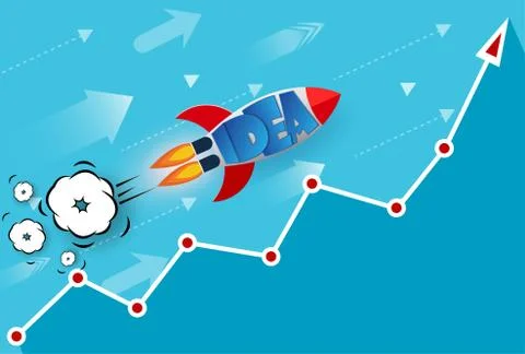 Space shuttle launch to the sky. go to goal and business finance success. on  Illustrazione stock