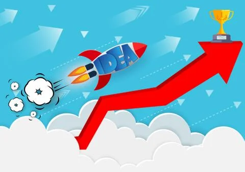 Space shuttle launch to the sky. go to goal and business finance success. on  Stock-Illustration