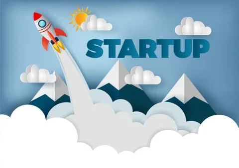 Space shuttle launch to the sky, start up business concept Stock Illustration