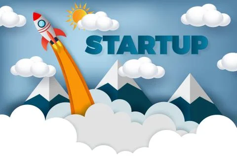 Space shuttle launch to the sky, start up business concept Stock Illustration