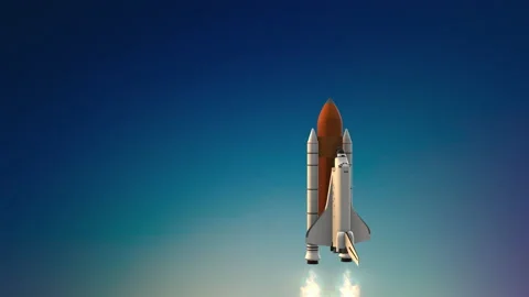 Space shuttle Launch System. Rocket Takeoff. Stock Footage