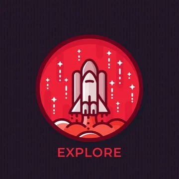 Space shuttle launch vector illustration イラスト素材