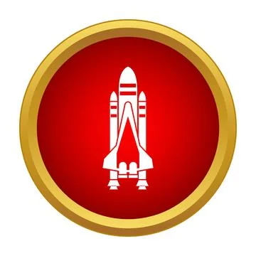 Space shuttle launch vehicle icon researching cosmos Stock Illustration